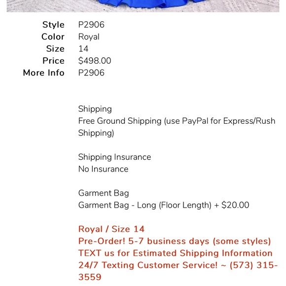 Royal Blue Prom Dress - Picture 3 of 9